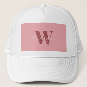 Casquette Monogramme de fille et nom rose roux