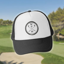 Monogramme Initiales Golf noir et blanc