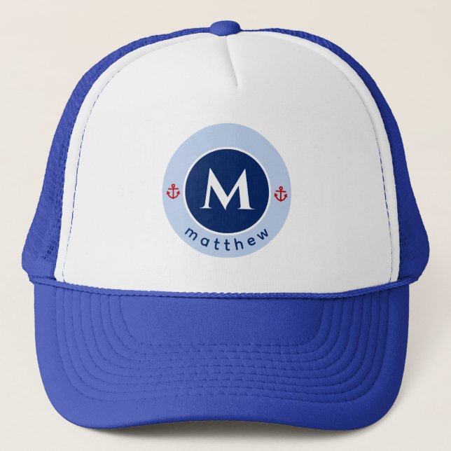 Casquette Monogramme Marine Marine Marine Bleu Bleu Red Stri (Devant)