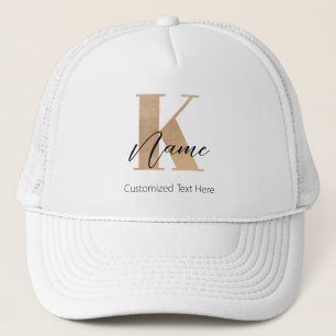 Casquette Monogramme moderne Initiale K & Nom Personnalisé