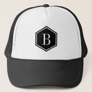 Casquette Monogramme octagon géométrique noir