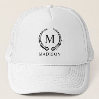 Casquette Monogramme personnalisé noir et or pailleté or per