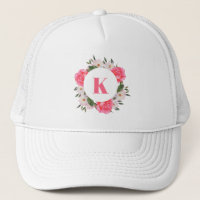 Monogramme rose et blanc Roses Cercle de couronne