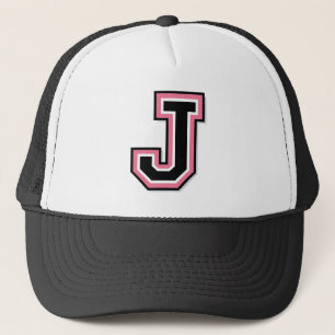 Casquette Monogramme rose "J"