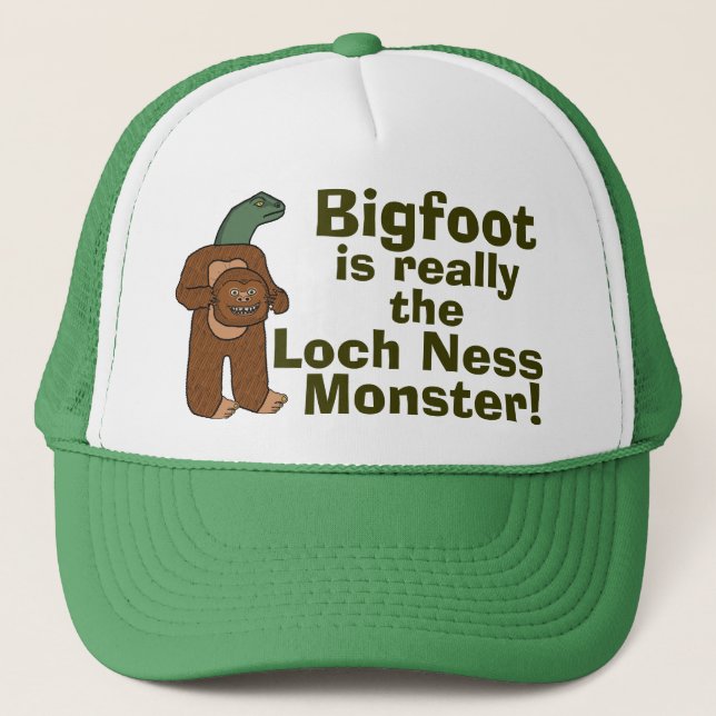 Casquette Monstre drôle de Bigfoot Loch Ness (Devant)