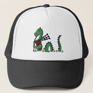 Casquette Monstre drôle de Loch Ness jouant des cornemuses