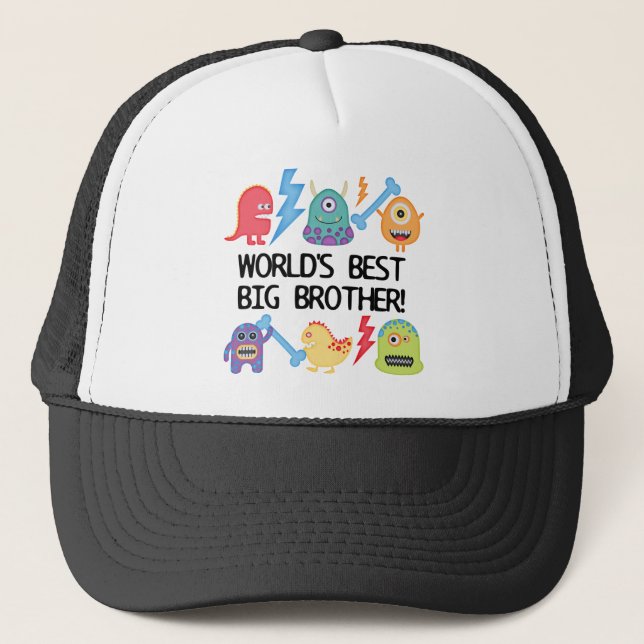 Casquette Monstres World Meilleur Big Brother (Devant)