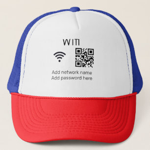 Casquette Mot de passe Wifi signer ajouter le code Q R ici d
