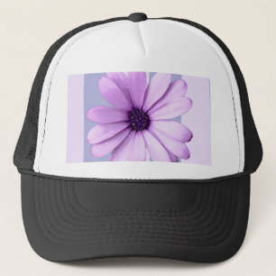 Casquette Motif à rayures pastel avec des marguerites