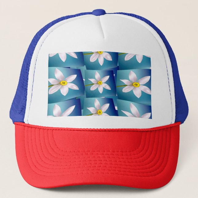 Casquette Motif blanc Narcissus (Devant)
