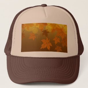 Casquette Motif d'automne avec feuilles d'érable en chute et