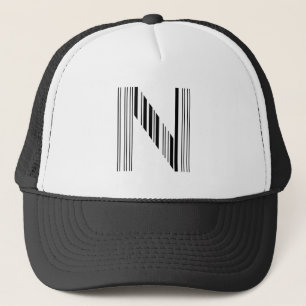 CASQUETTE MOTIF DE CODE À BARRES DE PREMIÈRE INITIALE LETTRE