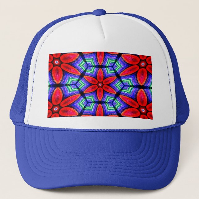 Casquette Motif de Fleurs de tissus rouges (Devant)