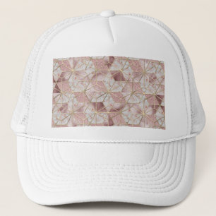 Casquette Motif de fleurs d'étoile géométrique d'or rose mod