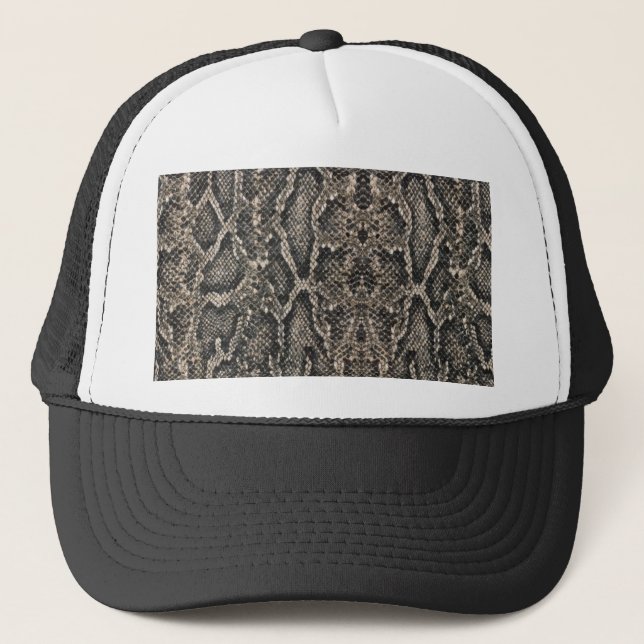 Casquette motif de peau de serpent brun | (Devant)