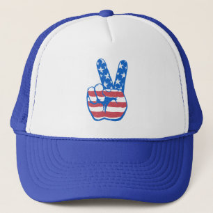 Casquette Motif du drapeau américain de la paix