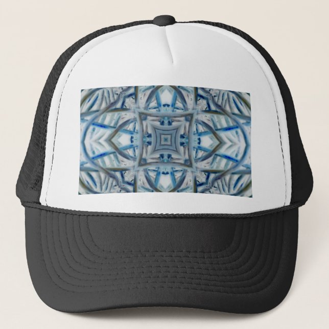 Casquette Motif en cristal bleu hiver (Devant)