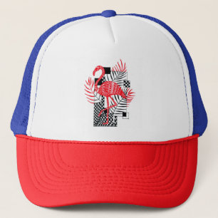 Casquette Motif flamant rose rouge complexe - Tropical exoti