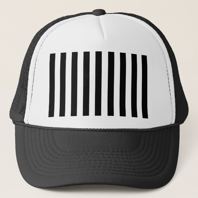 Casquette Motif noir et blanc de rayures de mod (Devant)
