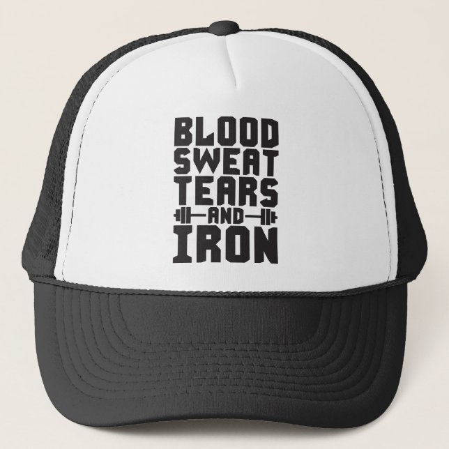 Casquette Motivation de l'entraînement - sang, sueur, larmes (Devant)
