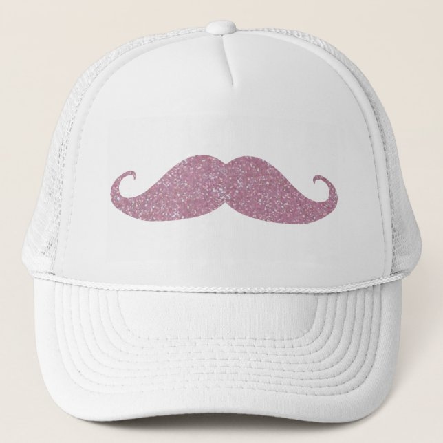 Casquette Moustache rose drôle de Bling (Devant)