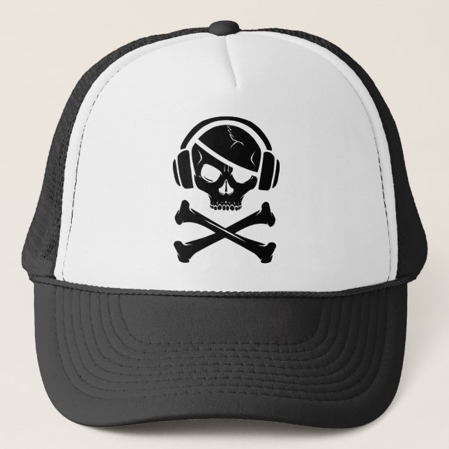 Casquette Music Pirate Piracy anti riaa logo (Devant)