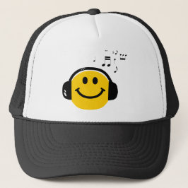 Casquette Musique Aimer un visage heureux avec casques