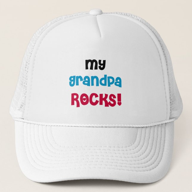 Casquette My Grand-pa Rocks Tshirts et cadeaux (Devant)
