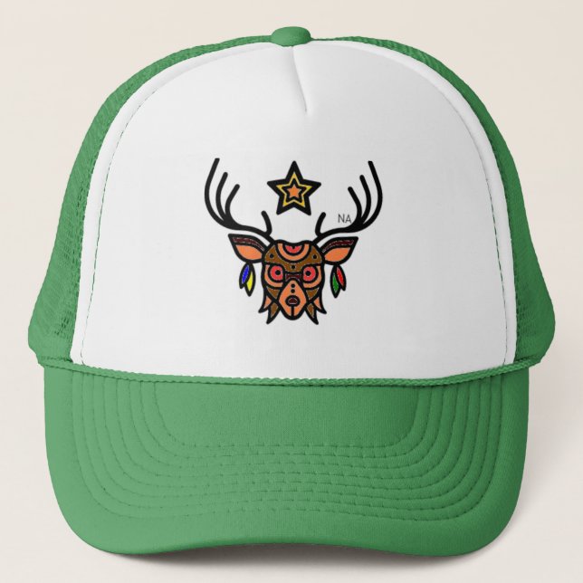 Casquette NA tête de cerfs communs (Devant)