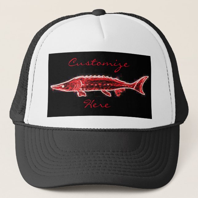 Casquette natation rouge d'esturgeon (Devant)