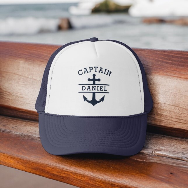 Casquette Navire d'Ancre nautique de la Marine Blue Captain (Créateur téléchargé)