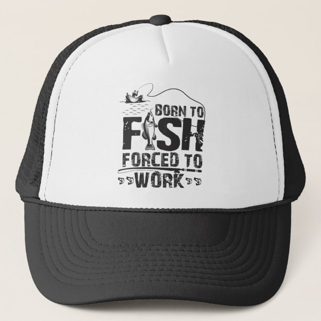 Casquette Né À Des Poissons Forcés À Travailler (Devant)