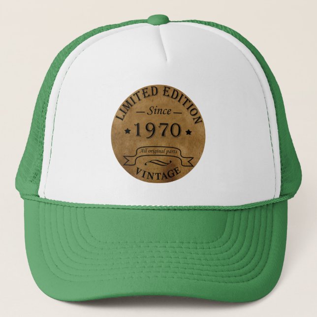 Casquette Né en 1970 anniversaire vintage (Devant)