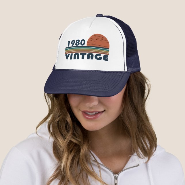 Casquette Né en 1980 anniversaire vintage (En situation)