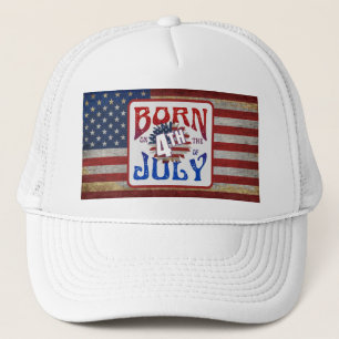 Casquette Né le 4 juillet Drapeau USA