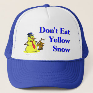 Casquette Ne mangez pas la neige jaune
