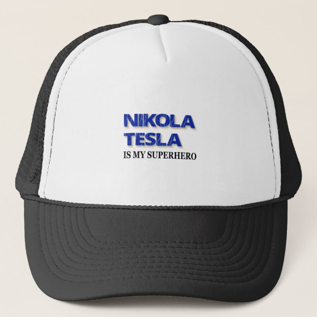 Casquette Nikola Tesla est mon super-héros (Devant)