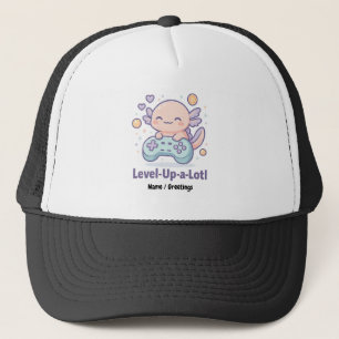 Casquette Niveau-supérieur-une-Lotl Mignon Axolotl de Joueur
