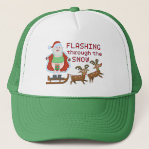 Casquette Noël drôle le père noël clignotant par la neige