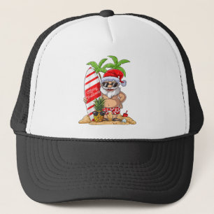 Casquette Noël en juillet Père Noël Hawaiian Summer Surf Sur