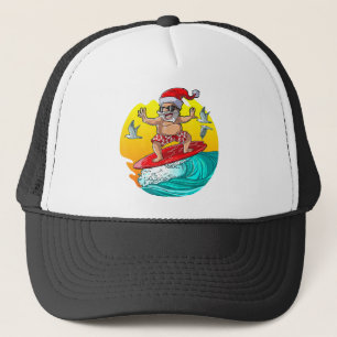 Casquette Noël en juillet Père Noël Surf Hawaiian Men Summer