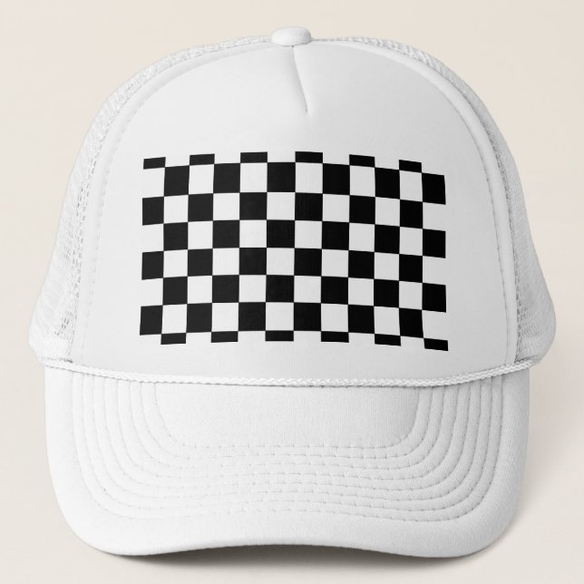 Casquette Noir et blanc Checkered (Devant)