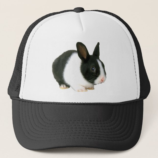 Casquette Noir et blanc de lapin (Devant)