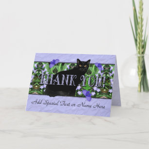 Casquette noire et Cartes de remerciements Fleur s