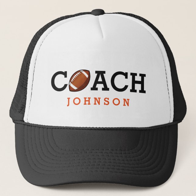 Casquette Nom de coutume d'entraîneur de football américain (Devant)