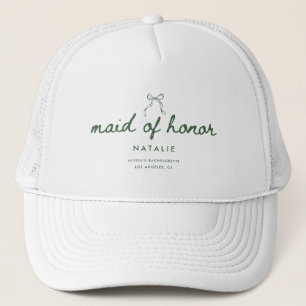 Casquette Nom de demoiselle d'honneur de script Coquette élé