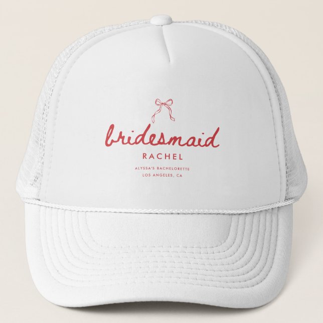 Casquette Nom de demoiselle d'honneur personnalisé Coquette  (Devant)