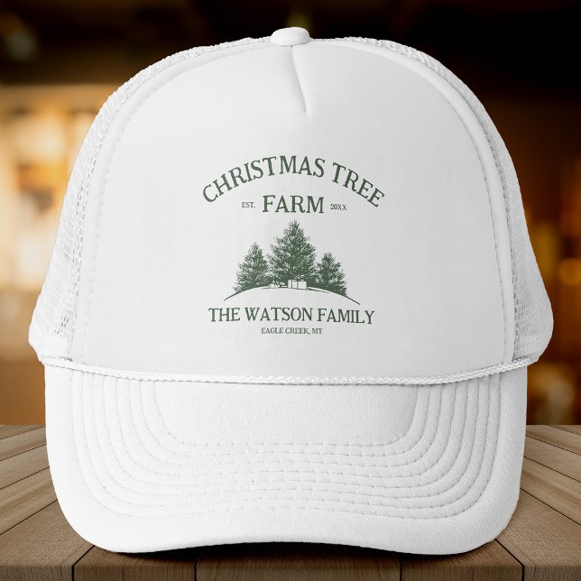 Casquette Nom de famille personnalisé Christmas Tree Farm Re (Créateur téléchargé)