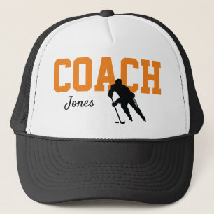 Casquette Nom de l'entraîneur de hockey personnalisé Orang