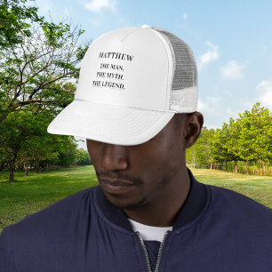 Casquette Nom de l'homme mythe légende amusant